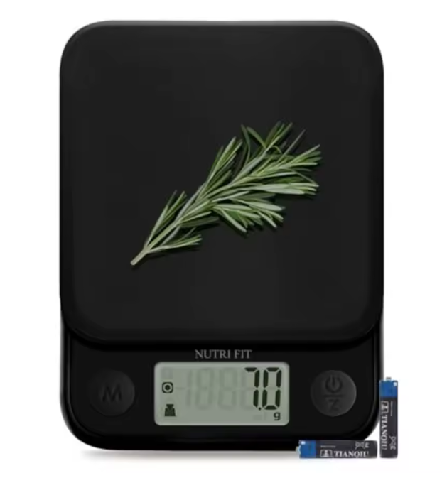 Small Digital Kitchen Scale for Weight Loss Baking Cooking Coffee with 11lb Max Ccity 0.5g Increment LCD Smart Tare Easy to Use
