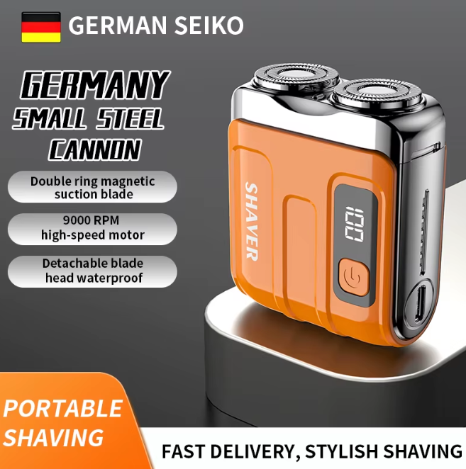 Mini Electric Smart Shaver Household Car Shaver Digital Display Dual Blade Rechargeable Shaver Powerful Beard Trimmer Tool