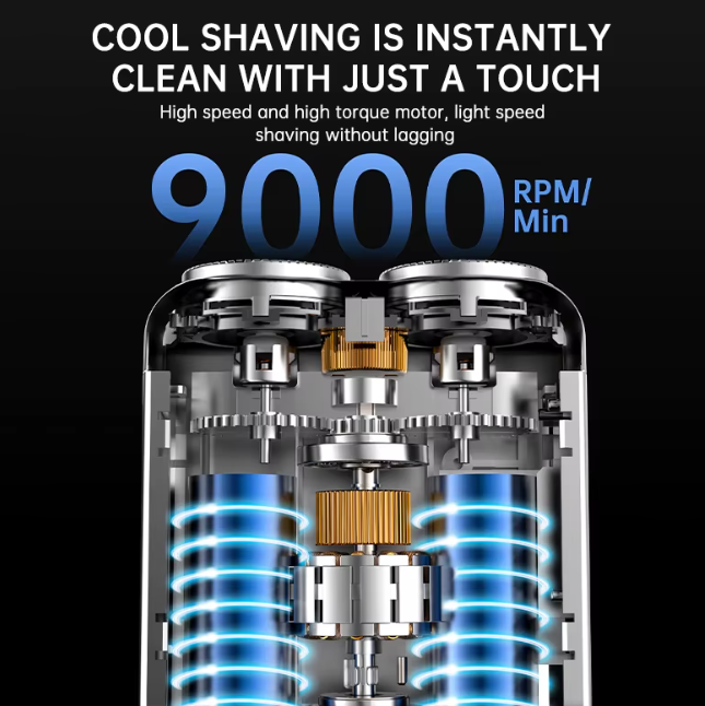 Mini Electric Smart Shaver Household Car Shaver Digital Display Dual Blade Rechargeable Shaver Powerful Beard Trimmer Tool