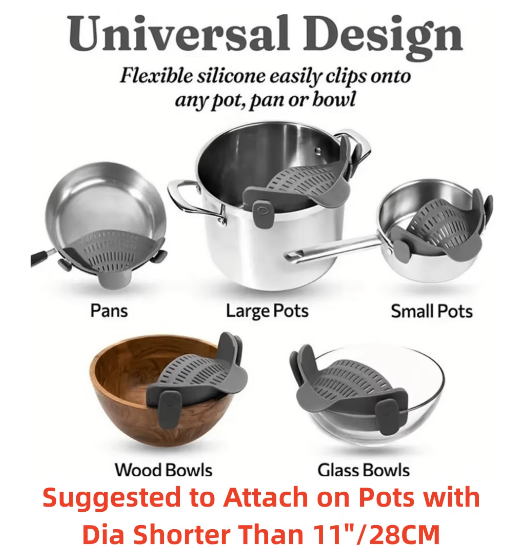 1pc, Strainer, Pot Strainer, Adjustable Clip On Strainer For Pots Pans And Bowls, Kitchen Pot Strainer