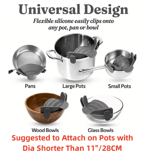 1pc, Strainer, Pot Strainer, Adjustable Clip On Strainer For Pots Pans And Bowls, Kitchen Pot Strainer